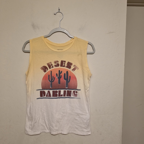 Freeze Desert Darling Tank Top - Yellow and White Ombre Size Small - Picture 1 of 6